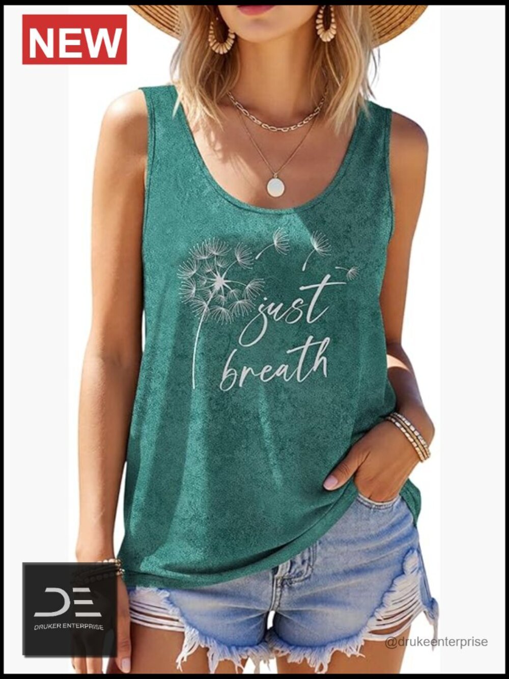 Flowy Soft Tank Top Sleeveless Casual Printed Graphic Tunic Blouse